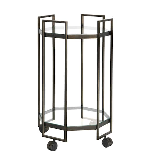 Hello Honey® Octagon Black Metal Bar Cart